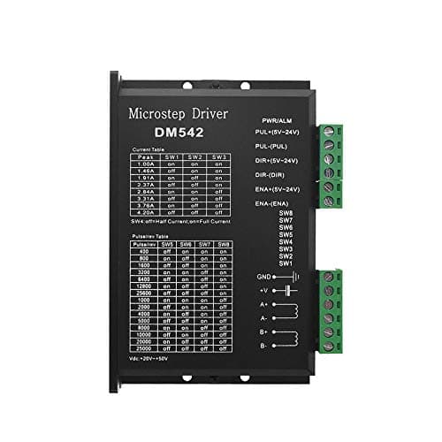 CNC Digital Microstep driver DM542 Stepper Motor Driver Controller 2-phase 20-50V DC Max 4.2A 42 57 86 Motor Driver for Nema 17, 23 and Nema 34 series stepper motor, Replace M542 M542H