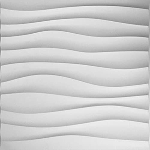 Easy Peel & Stick, Durable Plastic Textured Decorative Modern 3D Wall Panel - Drift Design. 12 Panels. 32 SF