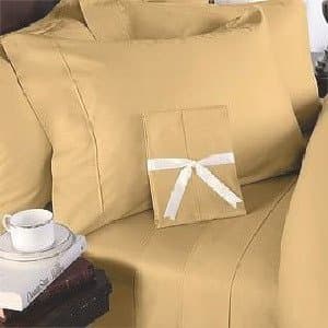 1500 Thread Count Egyptian Cotton 4 Piece Sheet Set - King / Gold (Solid)