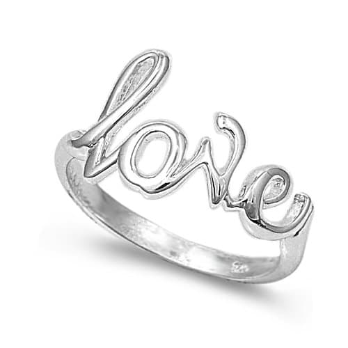 Sterling Silver 7mm Love Ring (Size 4 – 10)