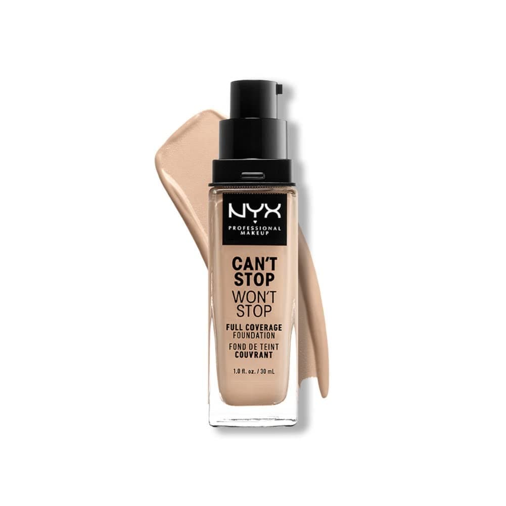 NYX Professional Makeup Can't Stop Won't Stop Full Coverage Foundation, Long Lasting, Waterproof, Vegan Formula, Matte Finish, Shade: Light ivory