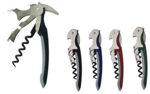 Soft-Touch Murano Two-Step Waiter Corkscrew with Nonstick Spiral, Black