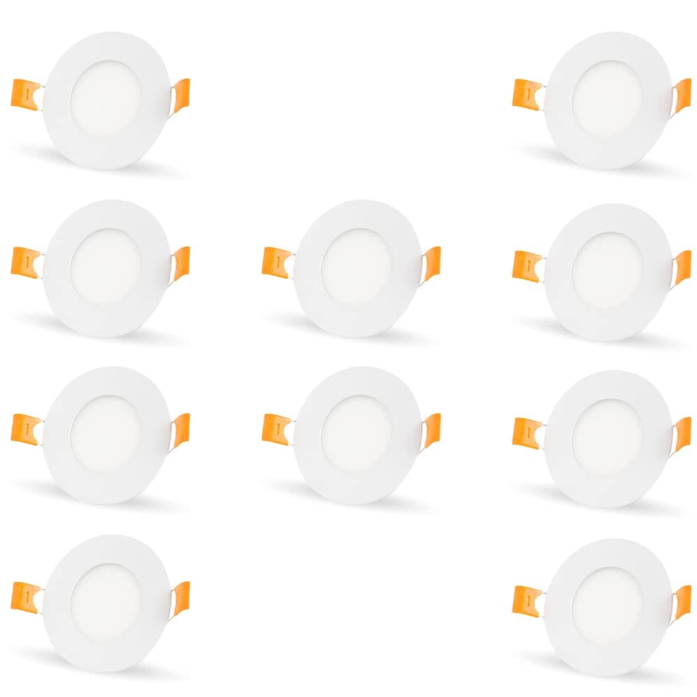 D'Mak Store 3 Watt Round Recessed (Conceal) LED Panel Light Warm White (Yellow) Color For Purpose Of Home Decoration Indoor Light Aluminum Die Cast Body With Powder Coating Pack of 10