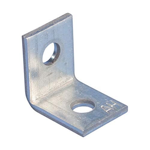 Angle Bracket, Steel, PG, 1/4" Hole 1, 3/8" Hole 2