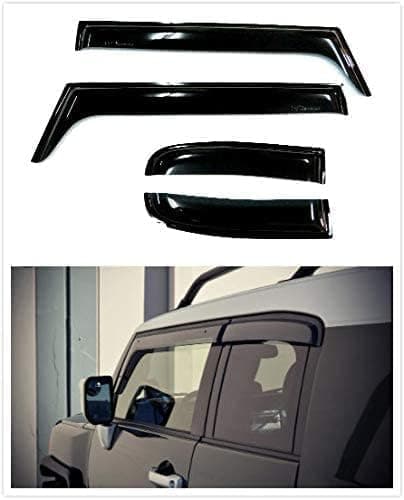4Pcs Sun Wind Deflectors Vent Visor Side Window Visor Rain Guard Vent Shade Black Tinted for Toyota FJ Cruiser 2006-2017