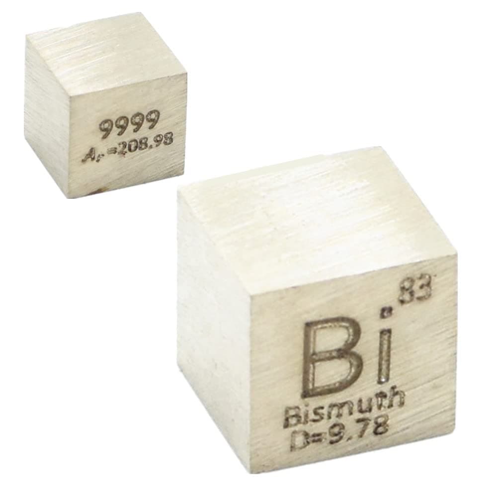 0.39" Element Cube Pure 10mm Density Cube for Element Collection Periodic Table Hunter, and More (0.39", Bismuth)