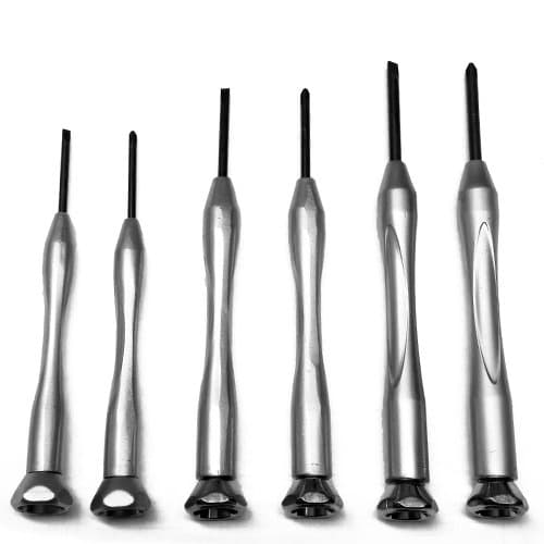 Topzon 6 Pieces Premium Quality Micro Precision Mini Screwdriver Set Aluminum Handle