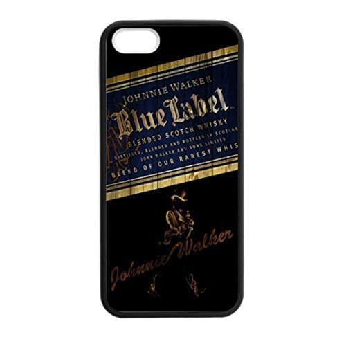 Johnnie Walker Blue Black Pattern Silicone Rubber Non-slip Protective Cover Case Skin For Apple iPhone 5 5S