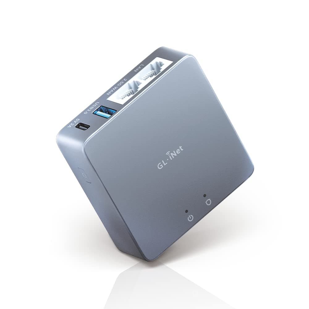 GL.iNet MT2500A (Brume 2) VPN Security Gateway, 2.5G WAN Gigabit LAN Port, Internet Security VPN Cascade Connection, OpenVPN and WireGuard Compatible, Home, Office, Remote Work, Japanese Setting