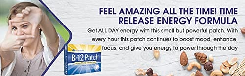 Vita Sciences Vitamin B12 Patch - Extra Strength Formula for Men and Women, 1 Month Supply. Boost Energy, Focus, Memory & Metabolism