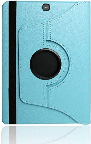 E4DEAL 360 Rotation Case for Samsung Galaxy Tab E SM-T560/T561 9.6 inch Tablet-Multiple Angles Stand Protective Cover with Auto Sleep/Wake (Sky Blue)