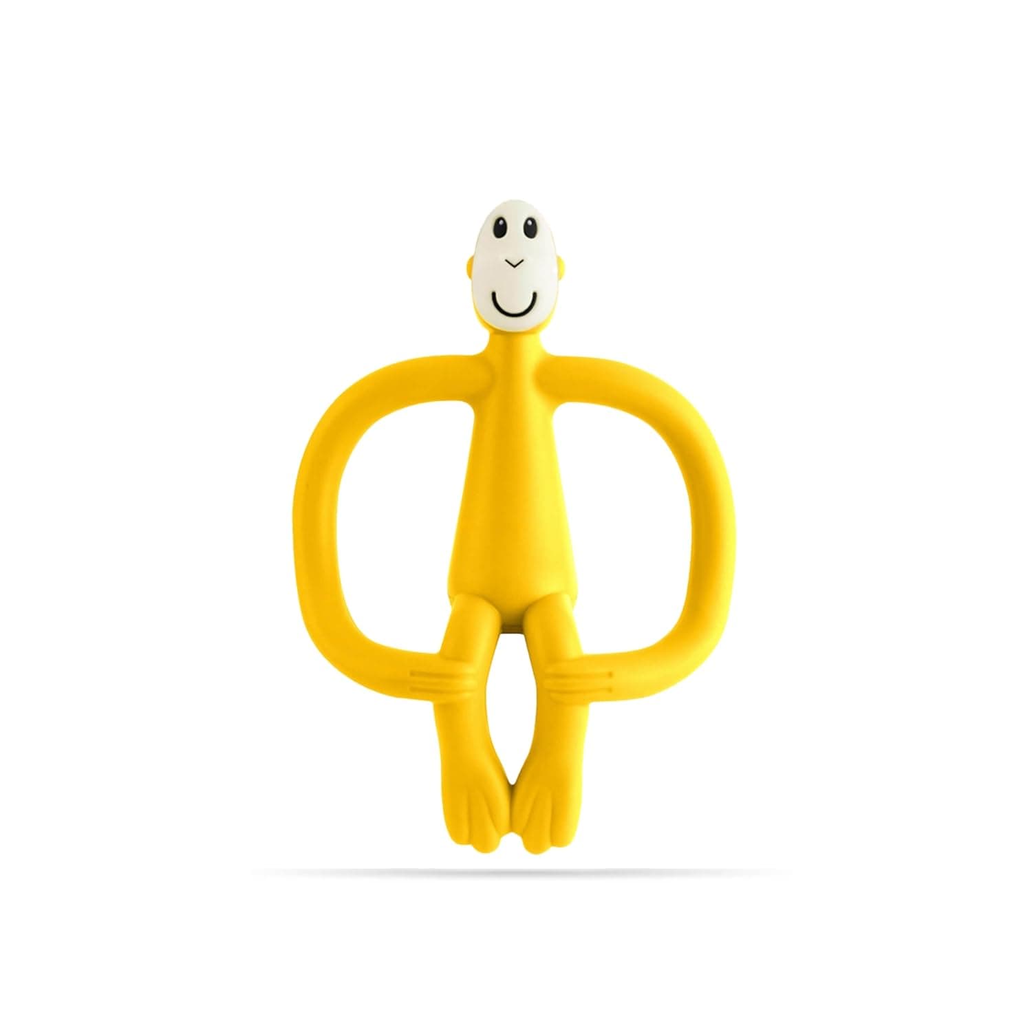 Matchstick Monkey, Original Teether & Gel Applicator, Antimicrobial Silicone Teething Toys for Baby, Easy to Grip, BPA Free, 3 Months Old+, 10.5 cm, Yellow Monkey