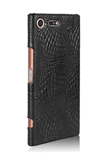 Cellshell Bright PU Leather Hard Back Case Cover for Sony Xperia XZPremium - Black