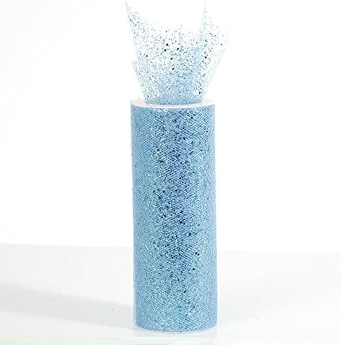 (2-pack) LIGHT BLUE Wedding CONFETTI Glitter Tulle Roll 6" x 30ft (10 yards)