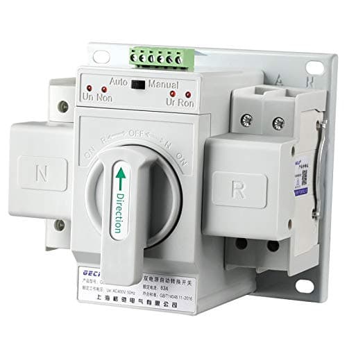 New Home Solar Dual Power Automatic Transfer Switch 2P 63A 220V Toggle Switch Double Power Automatic Change-Over Switch (220V AC)