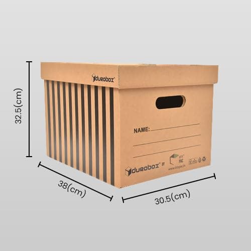 LET'S PAC Multipurpose Storage Organizer Box with Lid - Corrugated Cardboard, Pack of 5 (Large)
