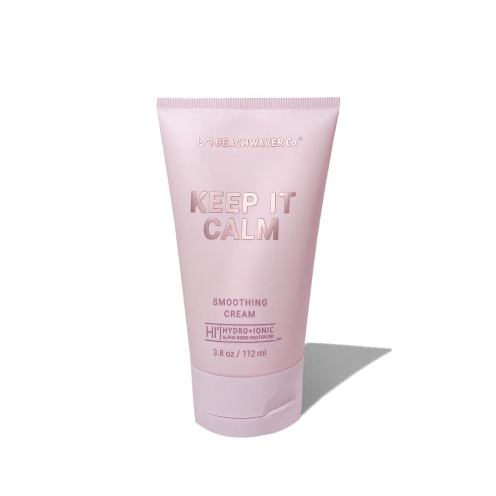 The Beachwaver Co. Keep It Calm Smoothing Cream - Full Size (3.8 Oz) | Styling Cream for Smooth, Sleek Hair | Anti-Frizz Flyaway Tamer w/HiX Vegan Bond Multipliers | Polynesian Pink Sugar