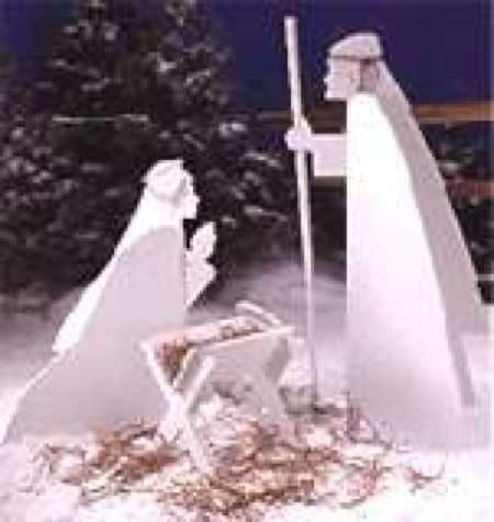 A Full Size Woodworking Pattern and Instructions to Build a Nativity Scene of Mary, Joseph and Manger