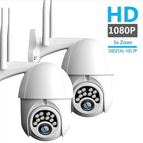 Crbrillar 5X Zoom Security Camera System IP Camera IP66 WiFi Outdoor PTZ Camera 1080P CCTV Cameras HD 2-Way Audio Motion Sensor IR Cam Night Vision