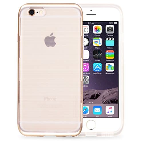 iPhone 6 slim case [motomo] INFINITY iphone 6s case iphone 6s thin case, iPhone 6s clear case, iPhone 6 soft cover, iPhone 6s bumper case (Milky White Chrome Gold)