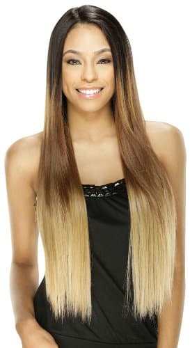 Model Model Synthetic Lace Front Deep Invisible L Part Wig - Light-OMROSE