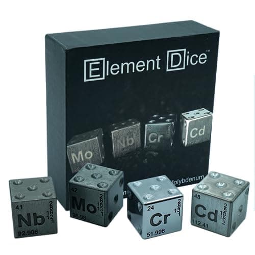 D6 Element Dice Set E (Chromium, Cadmium, Niobium, Molybdenum)