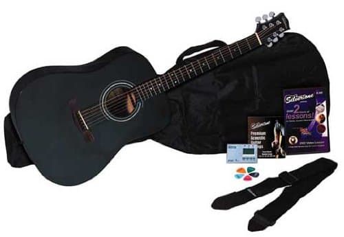 SilvertoneSD10 Acoustic Guitar Package, Black