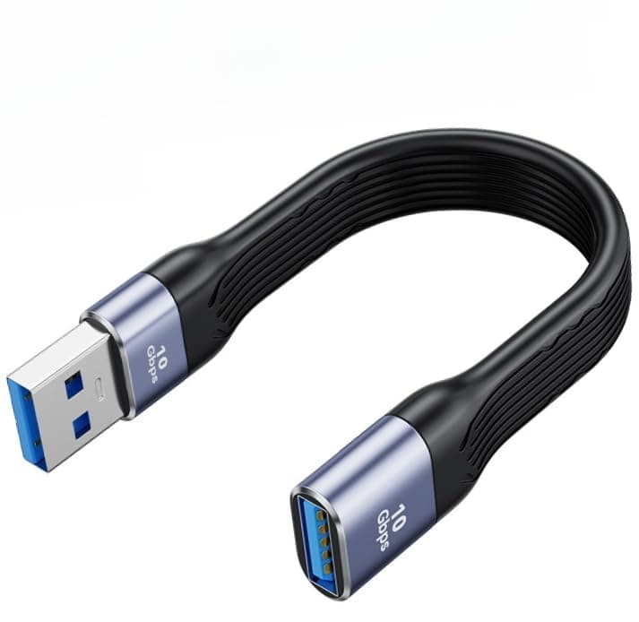 USB C to USB A Adapter Cable, 10Gbps USB 3.1 Female to Male Charger, Short Flat OTG Compatible With iPhone, Samsung Galaxy, MacBook