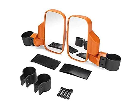 Motobiker UTV Side View Mirror 1.75" - 2" Roll Cage Tempered Glass Breakaway Mirrors Compatible with Polaris Ranger RZR, Can Am Commander, Maverick X3, Gator, Teryx, Rhino YXZ and more (Orange)