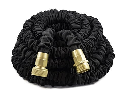 100ft Black Light Duty Expandable/Collapsible Garden Hose, Solid Brass Connector Fittings, No Kink, No Tangle, Lightweight, Easy Storage, Expanding Design, Top Customer Service