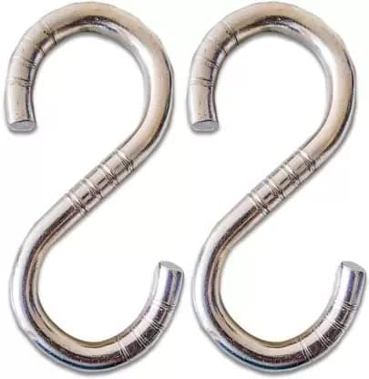 - 2 Pack, 4-Inch,10MM-Thick S Hooks for Hanging Heavy Duty Swing Hammock Chair Boxing Punching Bag Pot Hanging Max 300kg Load Capacity Strong Utility Hooks for Hang Any Article