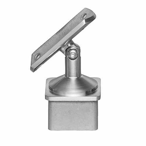 Stainless Steel Square Post Cap Reducer for 2" OD Round Top Guard Rail (Adjustable Radius Saddle for Stainless Terminal Post)