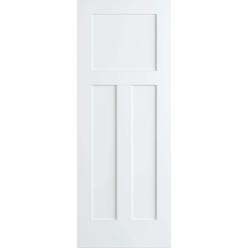 1+2 Panel Shaker Passage Door Primed, 32" x 80" x 1.375"