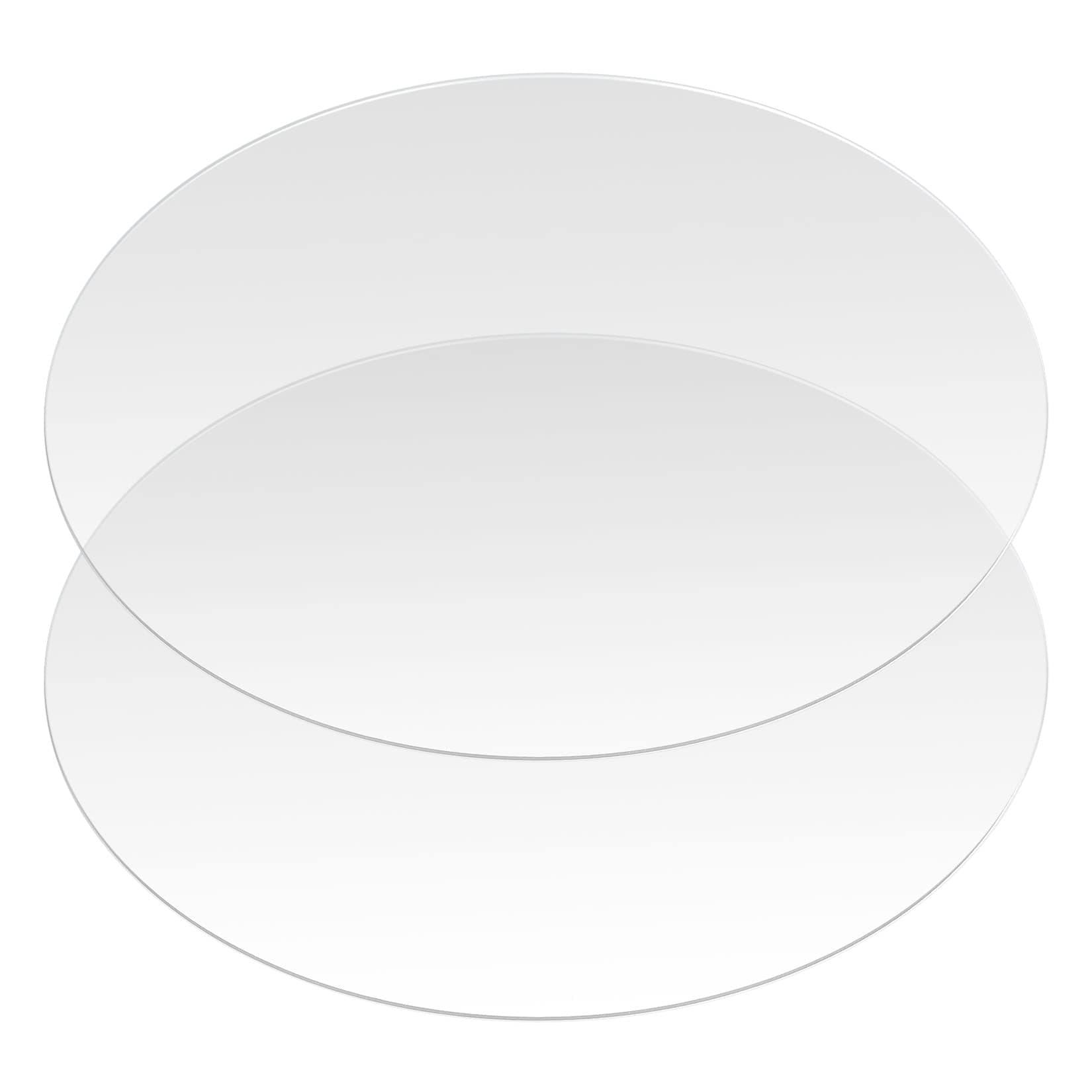 2 Pieces Circle Acrylic Sheets, Clear Acrylic Plastic Disc, Round Acrylic Panel Circle Blanks Sheets Sign for Picture Frame Painting DIY Crafts Display Projects - 30cm/12 inch