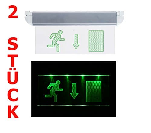Pack of 2 emergency lights, emergency lighting, exit emergency exit escape route light, emergency light, escape route.