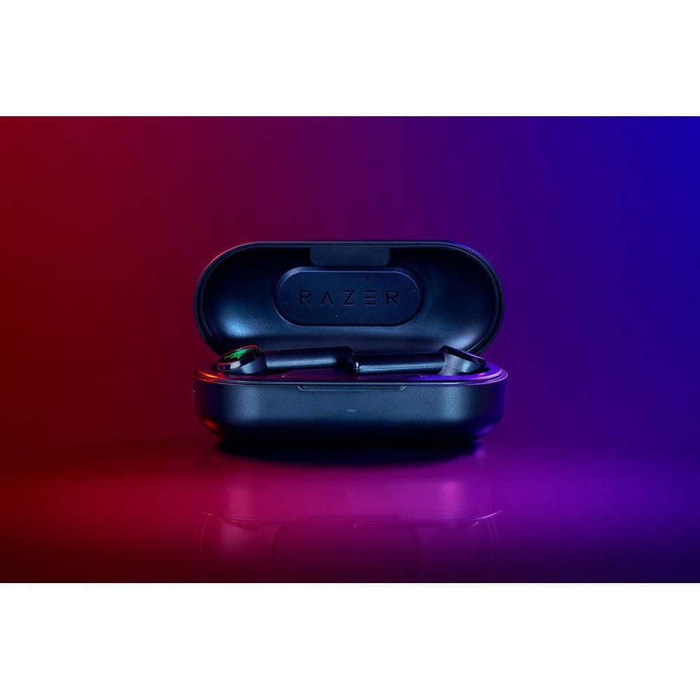 Razer Hammerhead True Wireless Bluetooth Earbuds Low latency connection, Water Resistant IPX4 design, Custom tuned 13mm drivers, Matte Black, Hammerhead, RZ12 02970100 R3G1, small