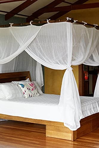 Mosquito NET Bed Canopy | King Size Bed Net | Easy Care Machine Washable Cotton Mosquito Netting | Secure Insect Protection with The Designer Mosquito net