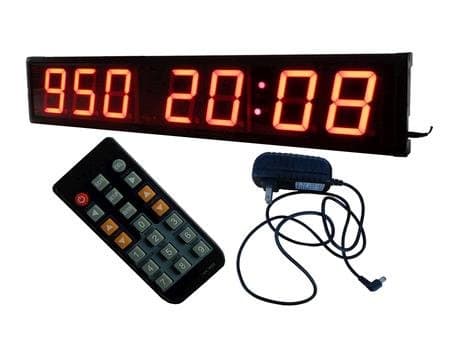 4" High Character 7 Digits LED Days Countdown Timer with Hours Minutes Countdown/up Support Days Countdown Plus Regular Clock Function IR Remote Control