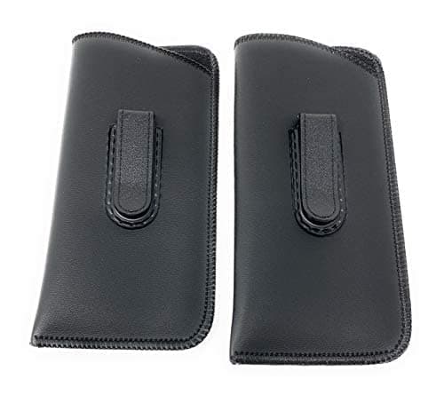 Soft Eyeglass Case, 2 Pack - Black, Vinyl with Plastic Flex Clip