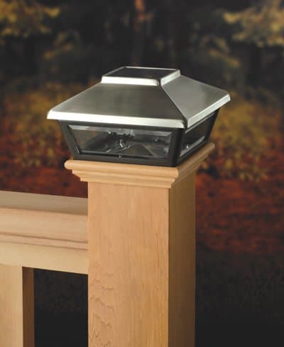 3-1/2" (4x4 wood post) Stainless Solar Post Cap by DecKorators, Maine Ornamental