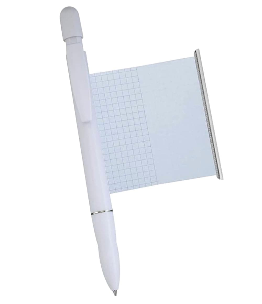 White Ballpoint Pen with Cheat Sheet – Made in Germany