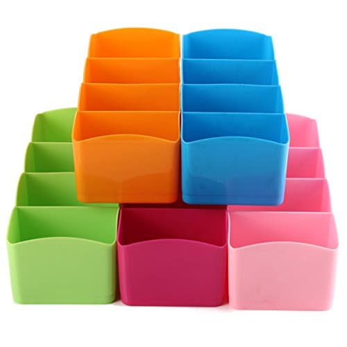DIY Plastic Drawer Organizer Storage Divider Box Tie Bra Socks Cosmetic Medicine (Random: Color)
