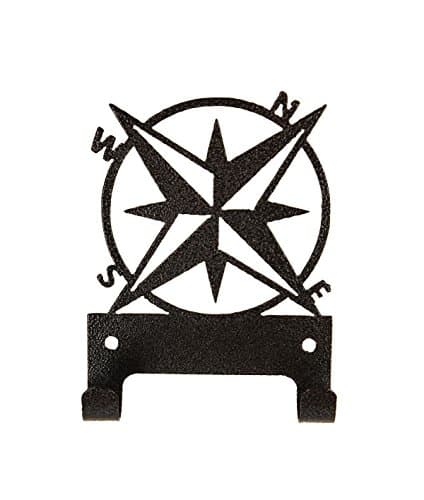 4 inch 2 hook Compass Charcoal Medal Holder