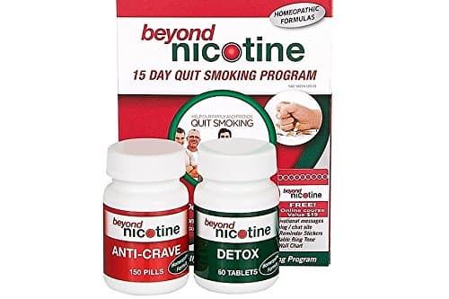 Quit Smoking In 15 Days with the Beyond Nicotine Program. Includes Homeopathic Anti Crave Pills and Nicotine Detox Tablets. Stop Smoking Course Booklet , a Wallchart, Online Support and Other Tools