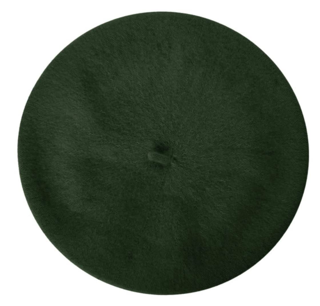 Parkhurst Classic Wool Beret, Dark Olive