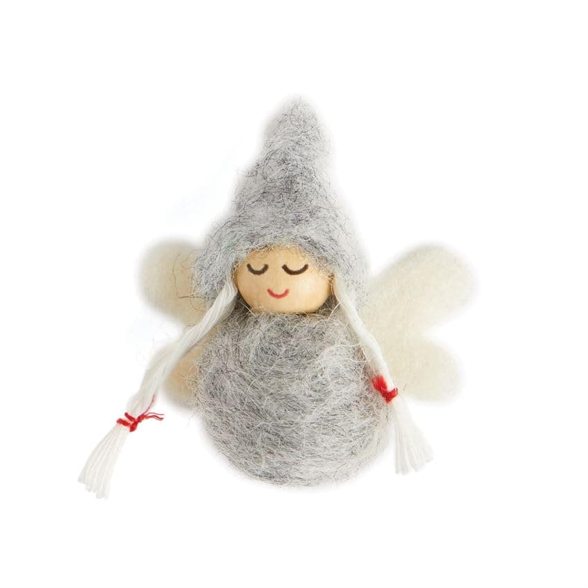 Coco + Carmen Guarded by an Angel Mini Keepsake Figure, Polyester, Grey, Holiday Season Decoration