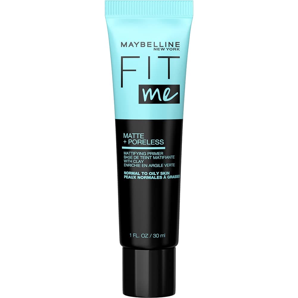 Fit Me Matte + Poreless Mattifying Face Primer Makeup With Sunscreen, Broad Spectrum SPF 20, 16HR Wear, Shine Control, Clear, 1 Count