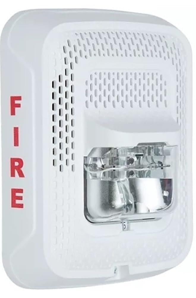System Sensor SPSWLED L-Series Indoor Speaker Wall-Mounted LED Strobe, FIRE, White; Compatibility with Legacy System Sensor SpectrAlert, SpectrAlert Advance, and L-Series Notification
