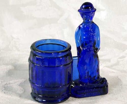 Chaplin Toothpick Holder Blue Cobalt Glass