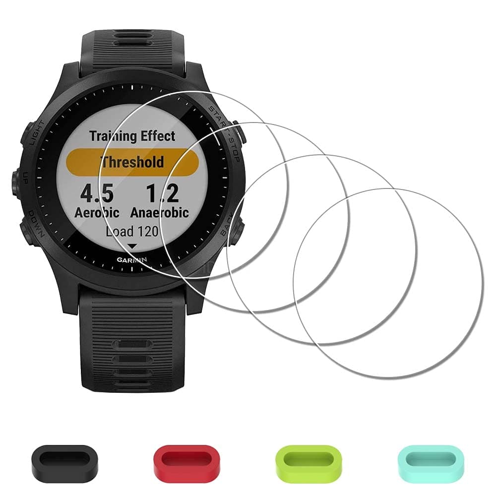 iDaPro[4 Pack] Screen Protector for Garmin Enduro Ultraperformance Multisport GPS Smartwatch + Silicone Anti-dust Plugs, Tempered Glass Anti-Scratch Bubble-Free Easy Installation